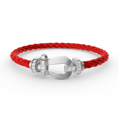 [⭐Renara]FORCE LARGE HORSESHOE HALF DIAMOND BRACELET SILVER