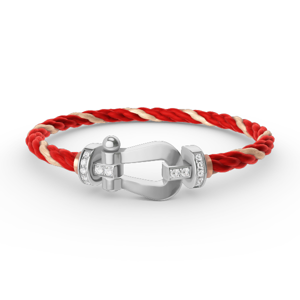[⭐Renara]FORCE LARGE HORSESHOE HALF DIAMOND BRACELET SILVER